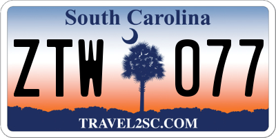 SC license plate ZTW077