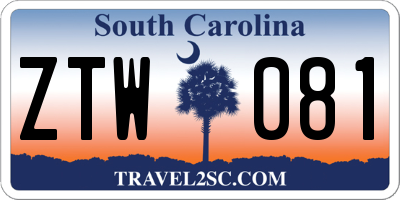 SC license plate ZTW081
