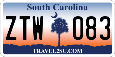SC license plate ZTW083