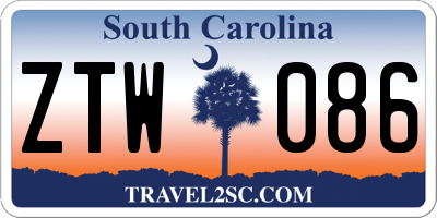 SC license plate ZTW086