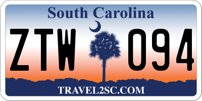 SC license plate ZTW094