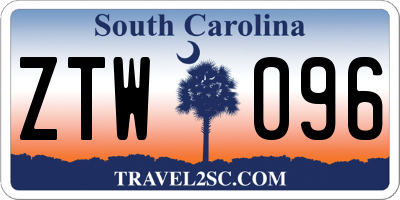 SC license plate ZTW096