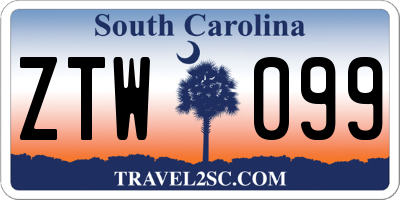SC license plate ZTW099