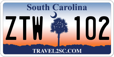 SC license plate ZTW102