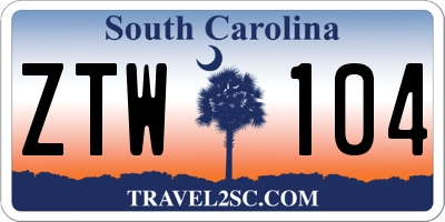 SC license plate ZTW104