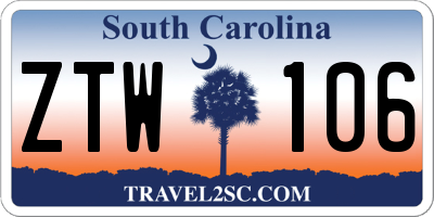 SC license plate ZTW106