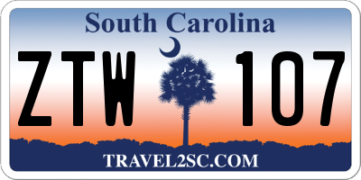 SC license plate ZTW107