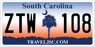 SC license plate ZTW108