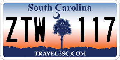 SC license plate ZTW117