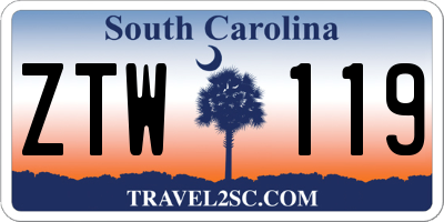 SC license plate ZTW119