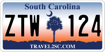 SC license plate ZTW124