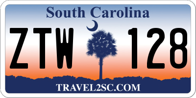 SC license plate ZTW128