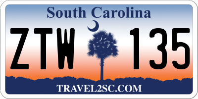 SC license plate ZTW135