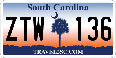 SC license plate ZTW136