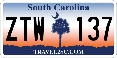 SC license plate ZTW137