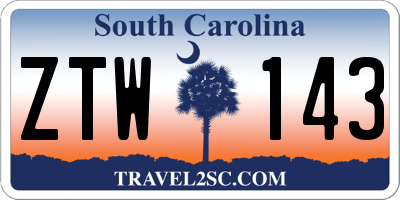 SC license plate ZTW143