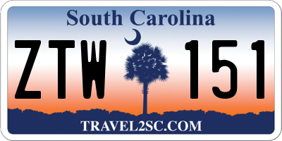 SC license plate ZTW151