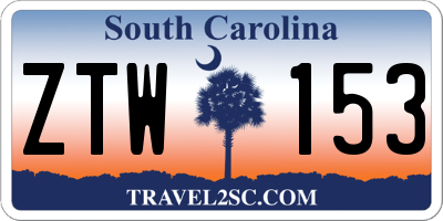SC license plate ZTW153