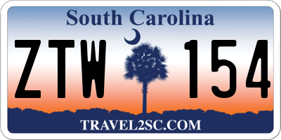 SC license plate ZTW154
