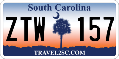 SC license plate ZTW157