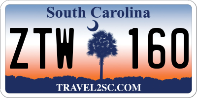 SC license plate ZTW160