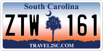 SC license plate ZTW161