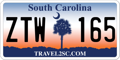 SC license plate ZTW165