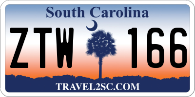 SC license plate ZTW166
