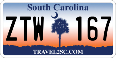 SC license plate ZTW167