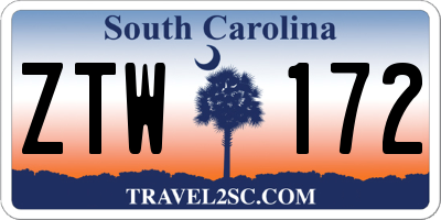 SC license plate ZTW172