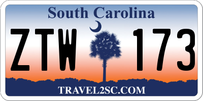 SC license plate ZTW173