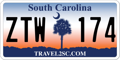 SC license plate ZTW174