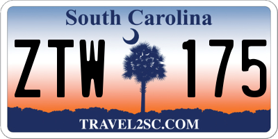 SC license plate ZTW175