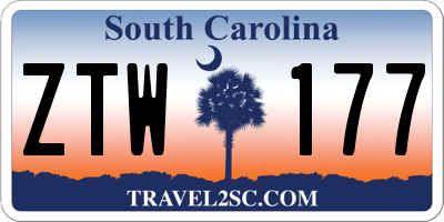 SC license plate ZTW177