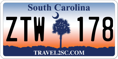 SC license plate ZTW178
