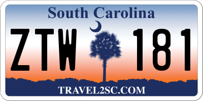 SC license plate ZTW181