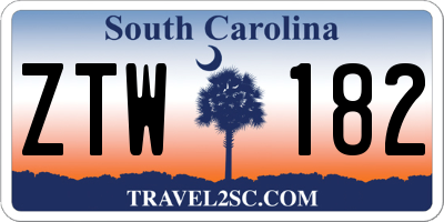 SC license plate ZTW182