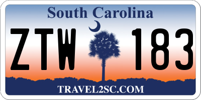 SC license plate ZTW183