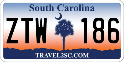 SC license plate ZTW186