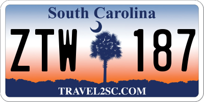 SC license plate ZTW187