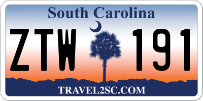 SC license plate ZTW191