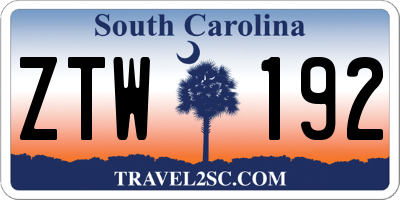 SC license plate ZTW192