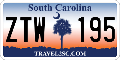 SC license plate ZTW195