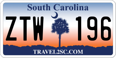 SC license plate ZTW196