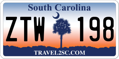 SC license plate ZTW198