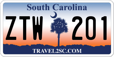 SC license plate ZTW201