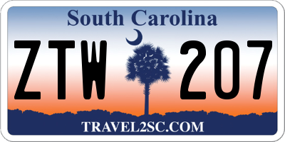 SC license plate ZTW207