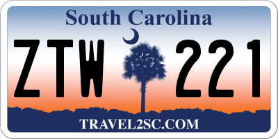 SC license plate ZTW221