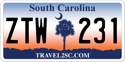 SC license plate ZTW231