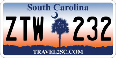 SC license plate ZTW232